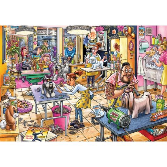 Puzzle Jumbo Mystery Wasgij Toilettage de Chien 1000 pièc