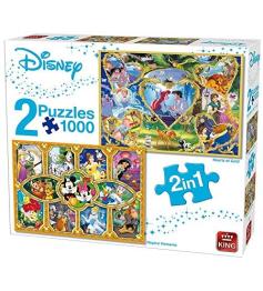 Puzzle King Disney Princes et Princesses 2 x 1000 pièces