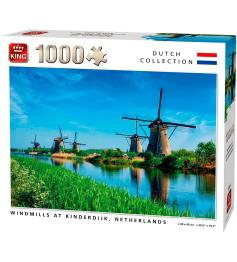 Puzzle King Mills à Kinderdijk, Hollande 1000 pièces