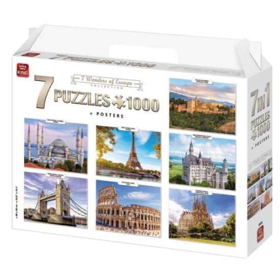 Puzzle Roi Sept Merveilles d'Europe 7 x 1000 pièces