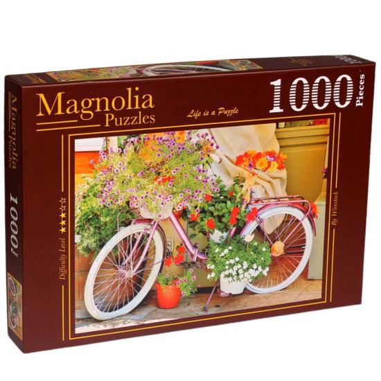 Puzzle Vélo Magnolia avec fleurs 1000 pièces Puzzle Vélo Magnolia avec fleurs 1000 pièces