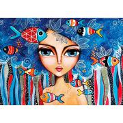 Puzzle Magnolia Dame au Poisson de 1000 pièces