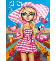 Puzzle Magnolia Dame en Rose 1000 pièces