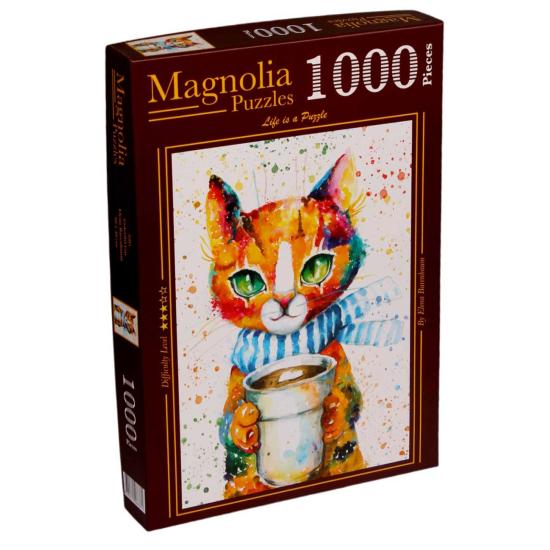 Puzzle 1000 pièces chat coloré Magnolia