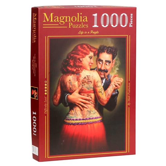 Puzzle Magnolia Lydia la Dame Tatouée de 1000 pièces