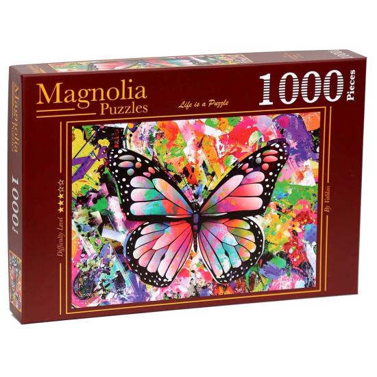 Puzzle 1000 pièces Magnolia papillon coloré