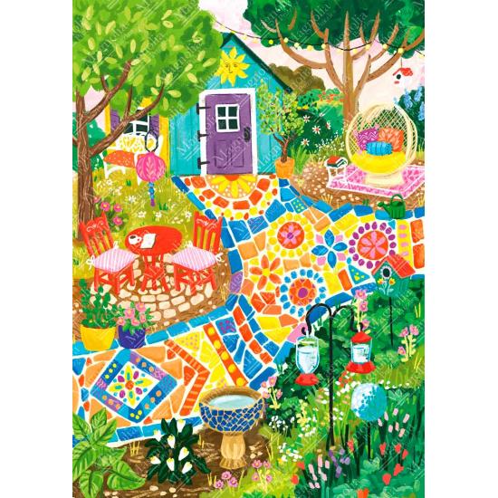 Puzzle Magnolia Mosaïque de Jardin de 1000 pièces