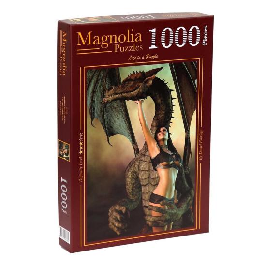 Puzzle 1000 pièces Femme Magnolia et Dragon