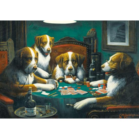 Puzzle 1000 pièces Chiens Magnolia jouant au poker