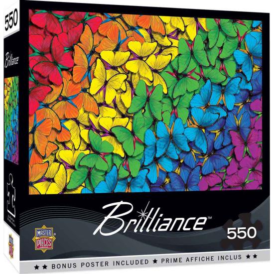 Puzzle 550 pièces papillons arc-en-ciel MasterPieces