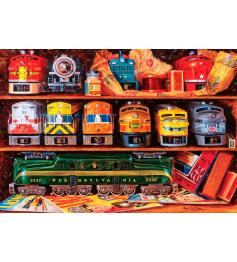 Puzzle MasterPieces Étagères pleines de trains 2000 pièces