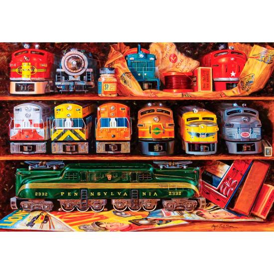 Puzzle MasterPieces Étagères pleines de trains 2000 pièces