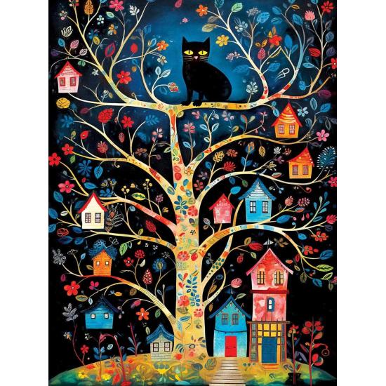Puzzle MasterPieces Chat Noir Des Nichoirs XXL 300 pièces