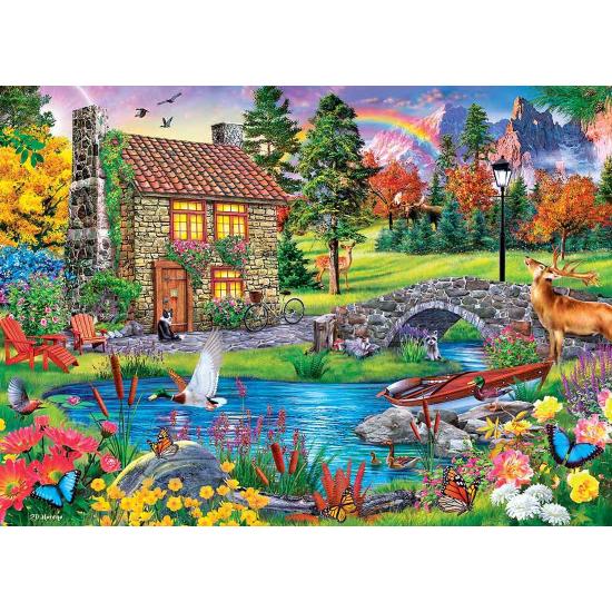 Puzzle MasterPieces Retreat avec Cobbled River 1000 pièces