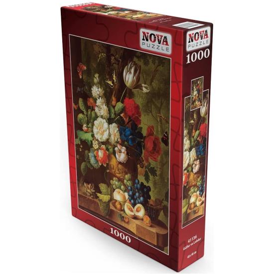 Puzzle Nova Nature Morte de Roses et Tulipes 1000 Pièces