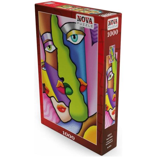 Puzzle Nova Visages Abstraits Colorés 1000 Pièces