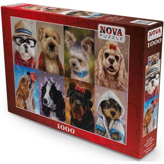 Puzzle Nova Collage de Chiens Horizontal 1000 Pièces
