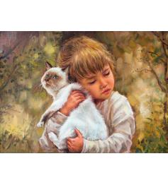 Puzzle Nova Le chat et l'amour de la fille 1000 pièces
