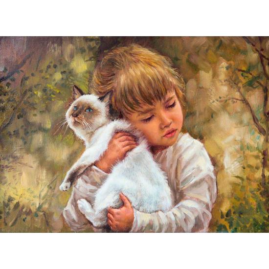 Puzzle Nova Le chat et l'amour de la fille 1000 pièces