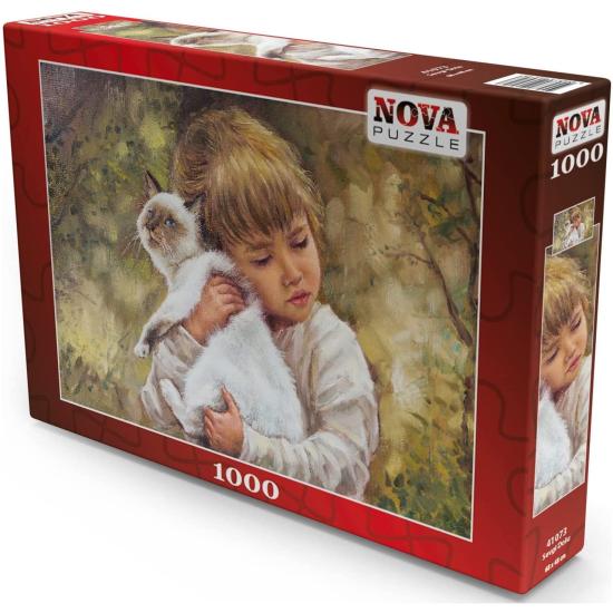 Puzzle Nova Le chat et l'amour de la fille 1000 pièces