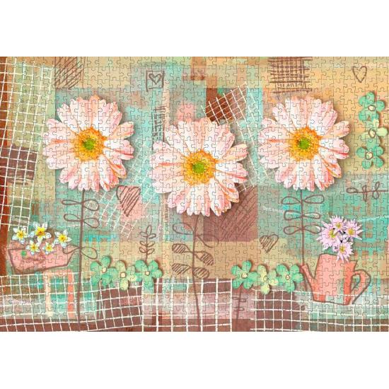 Puzzle Nova 1000 pièces Fleurs de gerbera rose