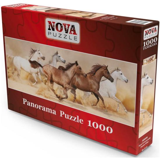 Nova Panorama Puzzle Chevaux courant dans une tempête de sable p