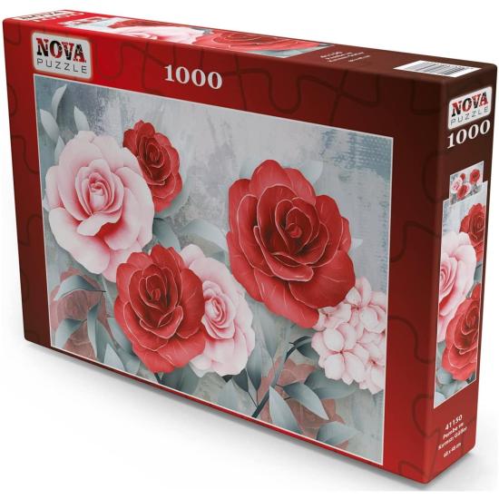 Puzzle Nova Roses rouges et roses 1000 pièces