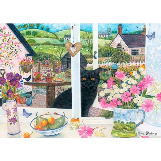 Puzzle 1000 pièces Otter House regardant par la fenêtre