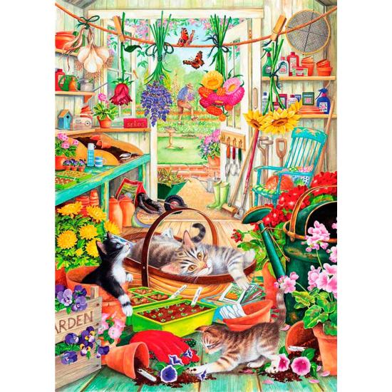 Puzzle Puzzle Otter House Garden Chatons 1000 pièces