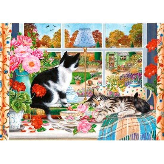 Otter House Cats Looking Out the Window Puzzle 1000 pièces