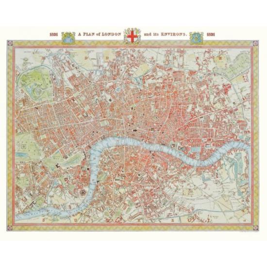 Piatnik Plan de Londres Puzzle, 1831 de 1000 pièces