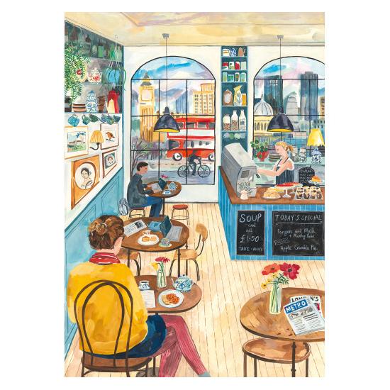 Pièces de puzzle et Peace Café à Londres 2000 pièces Pièces de puzzle et Peace Café à Londres 2000 pièces