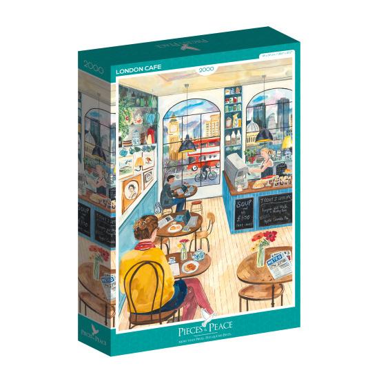Pièces de puzzle et Peace Café à Londres 2000 pièces Pièces de puzzle et Peace Café à Londres 2000 pièces