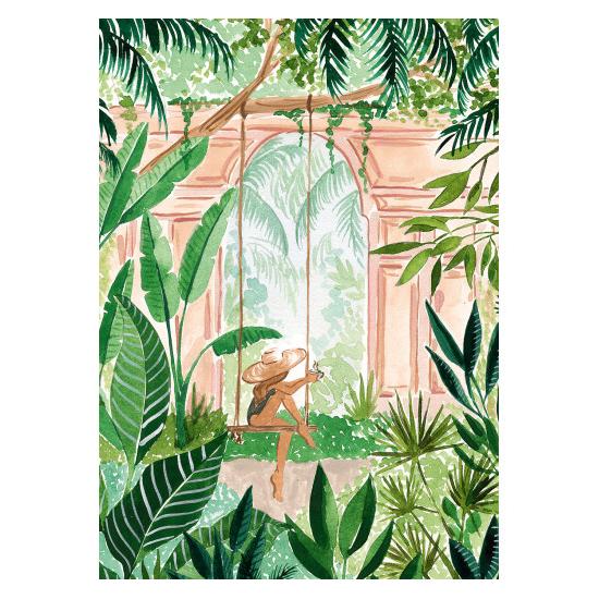 Pièces de puzzle et balançoire de paix dans la jungle 1000 pièce