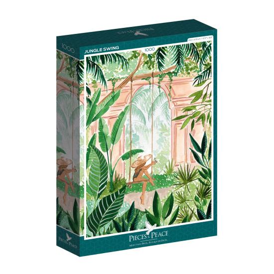 Pièces de puzzle et balançoire de paix dans la jungle 1000 pièce