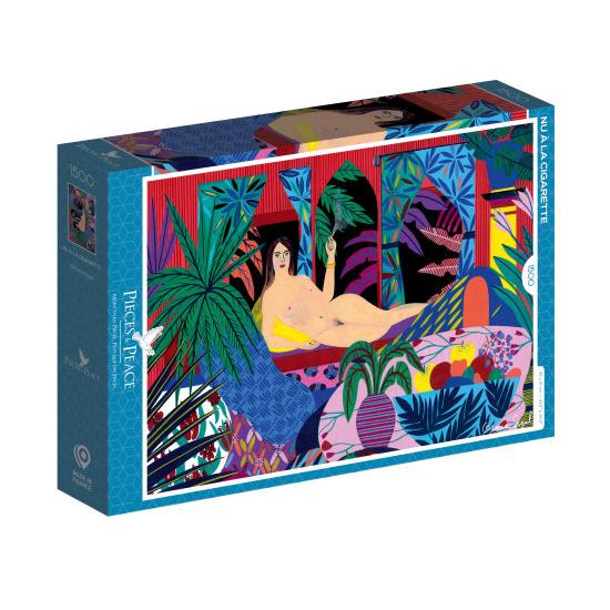 Puzzle Pieces and Peace Nu avec Cigare 1500 Pièces