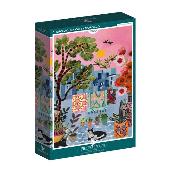 Pièces de Puzzle et Chats de la Paix à Chefchaouen 1000 Pzs