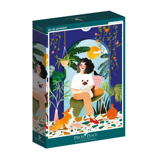Puzzle Pieces and Peace Blue Garden 1000 pièces
