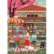 Puzzle Pieces and Peace Marché Aux Fleurs 1500 Pièc