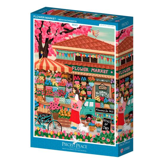 Puzzle Pieces and Peace Marché Aux Fleurs 1500 Pièc