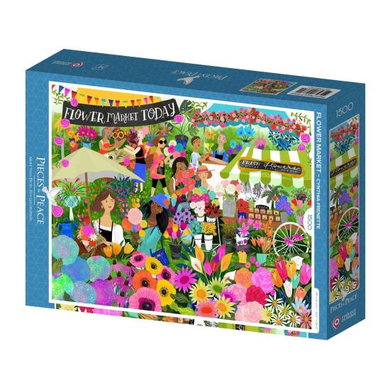 Puzzle Pieces and Peace Marché Aux Fleurs 1500 pièces