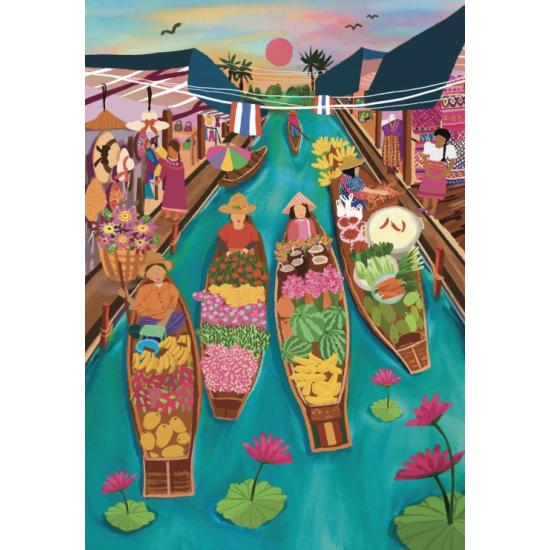 Puzzle Pieces and Peace Marché flottant Thaïlande 1000 pcs