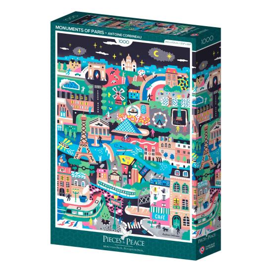 Puzzle Pieces and Peace Monuments De Paris 1000 pièces
