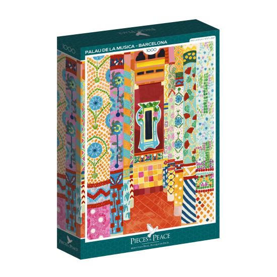 Pièces de puzzle et paix Palau de la Música Barcelona 1000 Pz Pièces de puzzle et paix Palau de la Música Barcelona 1000 Pz