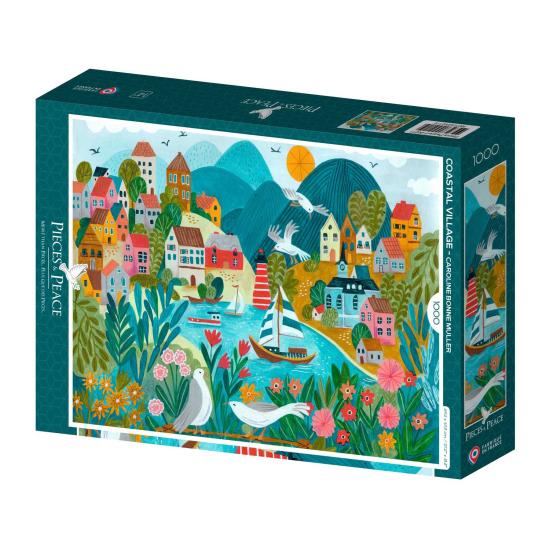 Puzzle Pieces and Peace Village Côtier 1000 pièces