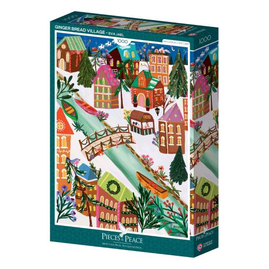 Puzzle Pieces and Peace Village Du Pain D'Épices 1000 pièces