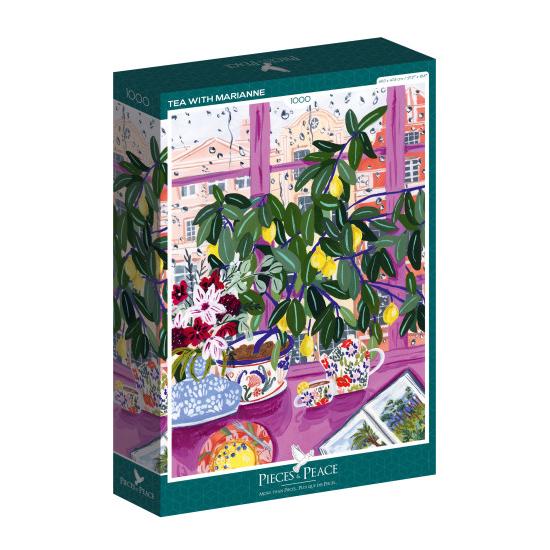 Pièces de puzzle et thé de la paix avec Marianne 1000 pièces