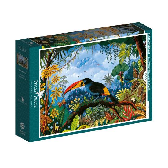 Puzzle Pièces et Paix Toucan Bleu 1000 Pièces