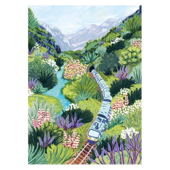 Pièces de puzzle et voyage en train de la paix 1000 pièces