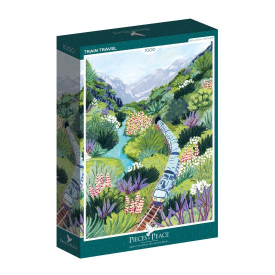 Pièces de puzzle et voyage en train de la paix 1000 pièces